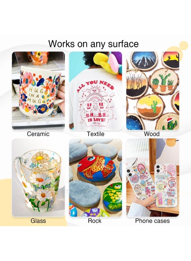 Peachjoy Acrylic Markers, 12 Colors Dual Tip Acrylic Paint Pens Markers, Pens Paint Markers for Wood, Rock Painting, Glass, DIY Crafts, Canvas, Stone - Image 4